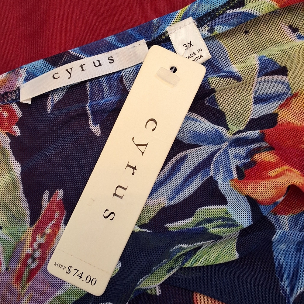SOLD!!! Cyrus, NWT, Multicolor Floral Mesh Kimono - Picture 3 of 7